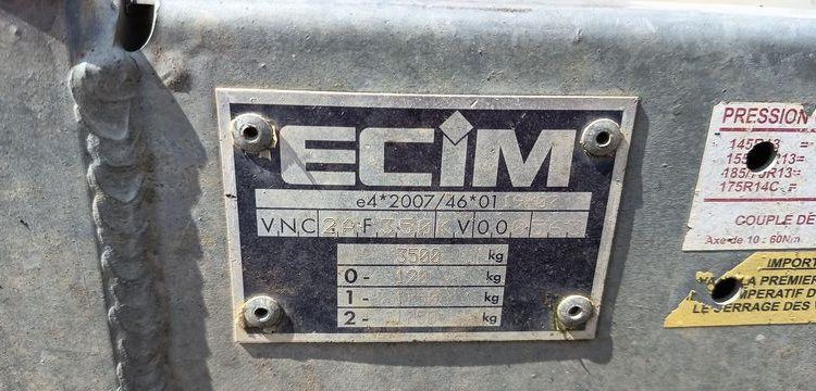 ECIM REMORQUE 3T5  FE-850-RB
