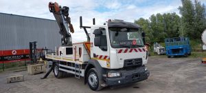 RENAULT D 240 DTI 5 AVEC FOREUSE RISA G2T – DIESEL – PTAC 13T – 97048 KMS – ANNEE 2019 BLANC FH-380-YS