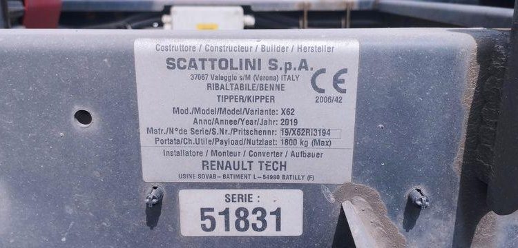 RENAULT MASTER R3500RJ 2.3 DCI 16V 165CV ENERGY BENNE AVEC COFFRE  ACIER DIESEL BLANC FL-809-BZ