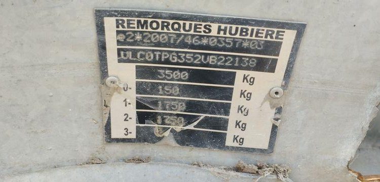HUBIERE REMORQUE 3T5  GE-700-AC