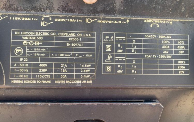 LINCOLN ELECTRIC VANTAGE 500 / K2503-1  GSA748232