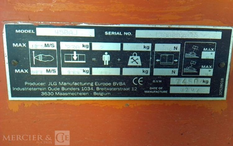 JLG NACELLE ARTICULEE 450AJ DIESEL 16M – 7183H  -AN2007 ORA 7839