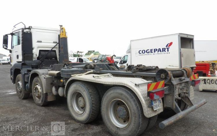 MAN TGS 35,400 AVEC BRAS AMPLIROLL MARREL – PTAC 32 TONNES – DIESEL – 315197 KMS BLANC CG-698-KD