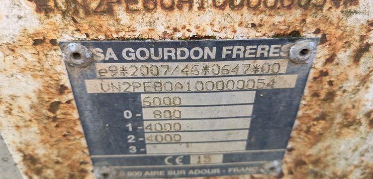 GOURDON REMORQUE PORTE ENGIN PE6000 2 ESSIEUX – PTAC : 6 TONNES – ANNEE 2015  DP-238-CL