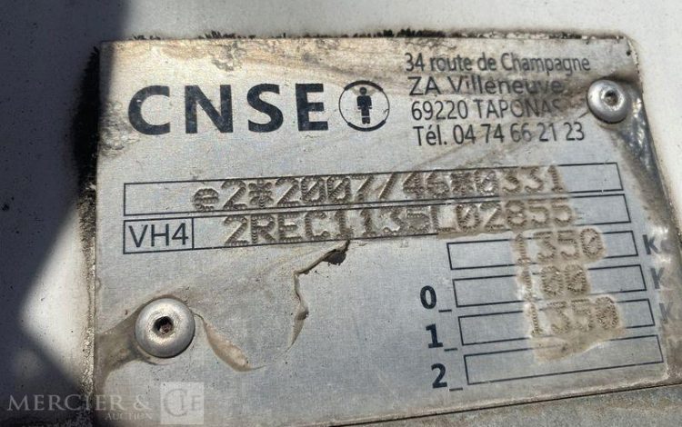 CNSE ROULOTTE DE CHANTIER SUR ESSIEU – L:4M  FV-579-XN