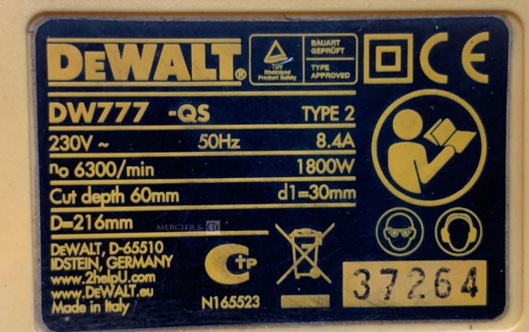 DEWALT DW777-QS  SCI010148