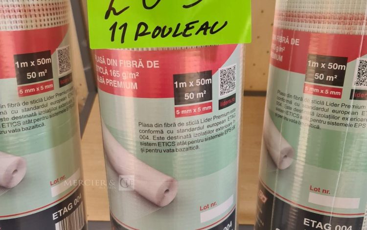Autre Lot de 11 rouleaux de maille en fibre de verre chaque rouleaux de 1mx50m 50m2 ma  222