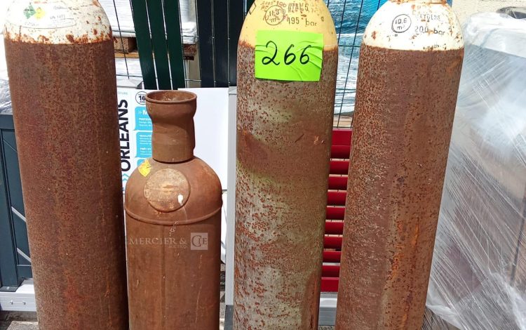 Autre Lot de 4 bouteilles d’oxygène comprimé B50-200 barre à 15°C, volume : 10,6 stm3  224