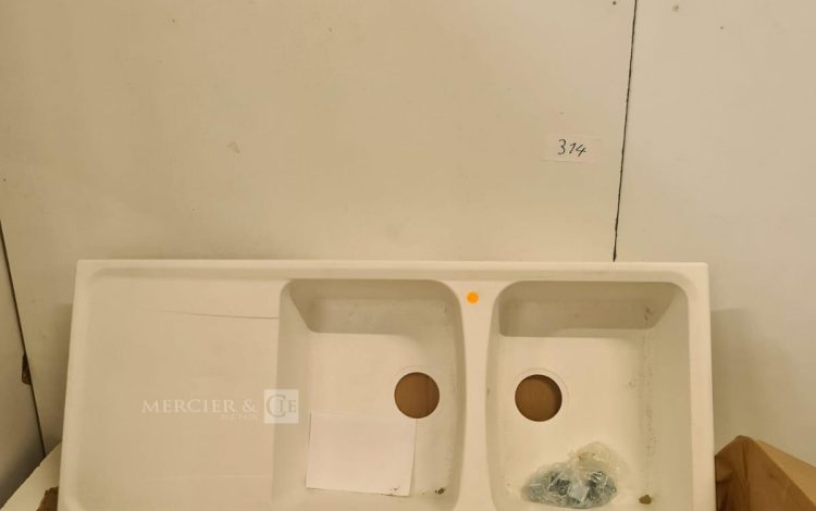 Autre Evier de cuisine Ofento Granit Blanc 2 bac égouttoir à encastrer de 116x50cm, ar  262
