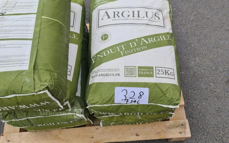Autre Lot de 7 sac d’enduit d’argile finition , 25KG. Marque Argilus  272
