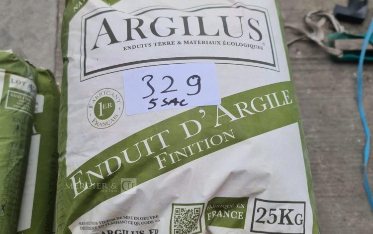 Autre Lot de 5 sac d’enduit d’argile finition , 25KG. Marque Argilus  273