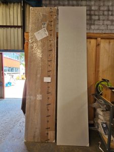 Autre Lot de deux crédences double face ( blanc et bois ), longueur 3 m. Marque OSKAB  275