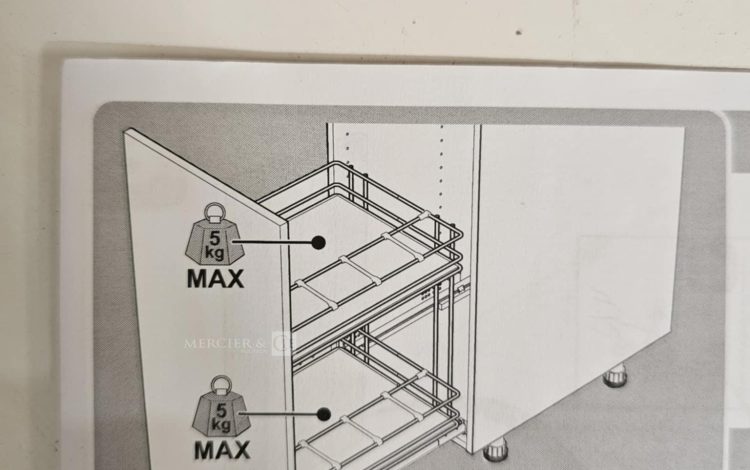 Autre Système de rangement, OSKAB. 2 étages, pour porte de 30 cm.           5 kilos ma  350