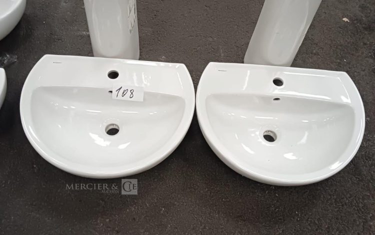 autre Lot de 2 lavabos avec pieds , lavabo de la marque Geberit  605