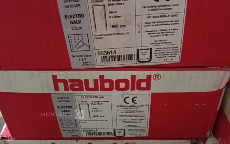 autre Lot de 17 boites d’agrafes C-point zinguées 12mµ résine , marque HAUBOLD  613