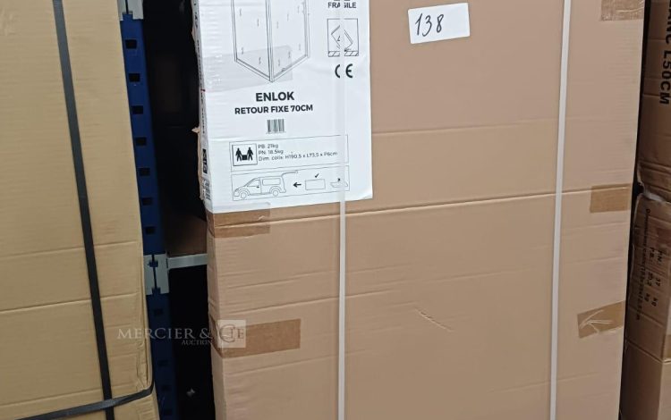 autre Lot de 2 Retour fixe enlok 70cm – ELMER , Paroi en verre trempé 6 mm transparent  634