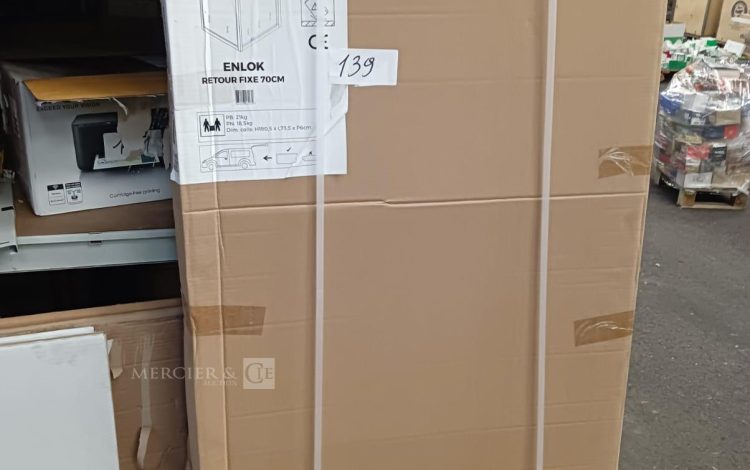 autre Lot de 2 Retour fixe enlok 70cm – ELMER , Paroi en verre trempé 6 mm transparent  635