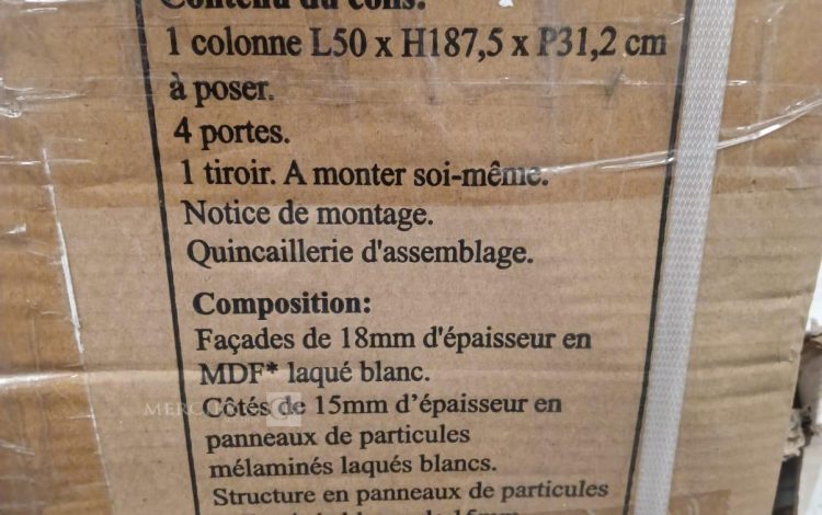 autre Colonne pour salle de bain , laque blanc dimensions : L50xH187,5xP31,2cm  637