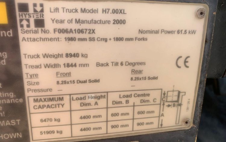 HYSTER H7.00XL  10672X