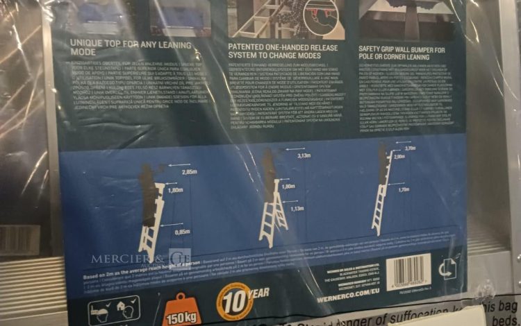autre Lot de 5 échelles en aluminium, combinée 3 en 1 multi-usage LEANSAFE X3 , marque  732