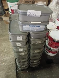 autre Lot de 20 sceaux de peinture 2,5L , Wandfarbe , finition mat , couleur gris  739