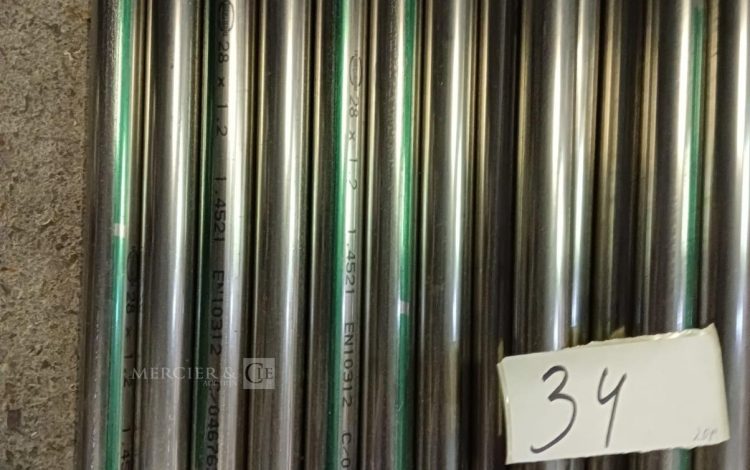 autre Lot d’environ 20 tubes en acier inoxydable, 28 x 1,2 environ 3m  533