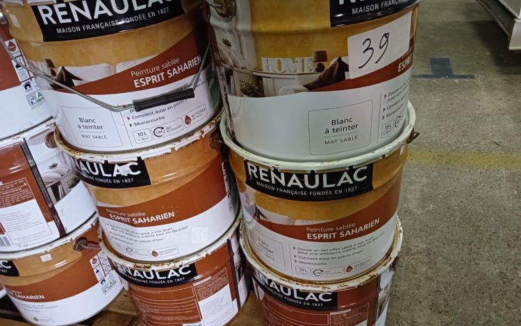 autre Lot de 12 sceaux de peinture sablée Esprit Saharien , couleur blanc à teinter ,  538