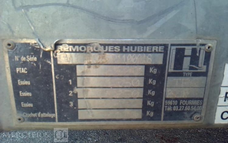 HUBIERE REMORQUE PORTE ENGIN 2T  BJ-934-AD