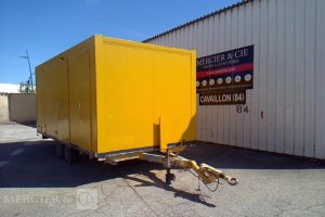 COURANT REMORQUE ABRI DE CHANTIER 2 ESSIEUX PTAC 2.5T JAUNE EH-581-HB