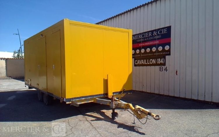 COURANT REMORQUE ABRI DE CHANTIER 2 ESSIEUX PTAC 2.5T JAUNE EH-581-HB
