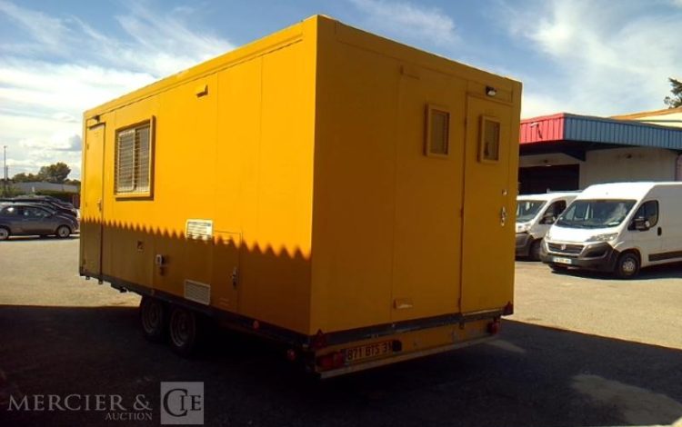 COURANT REMORQUE ABRI DE CHANTIER 2 ESSIEUX PTAC 2.5T JAUNE EH-581-HB