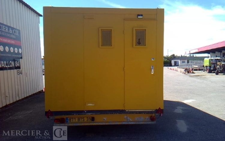 COURANT REMORQUE ABRI DE CHANTIER 2 ESSIEUX PTAC 2.5T JAUNE EH-581-HB