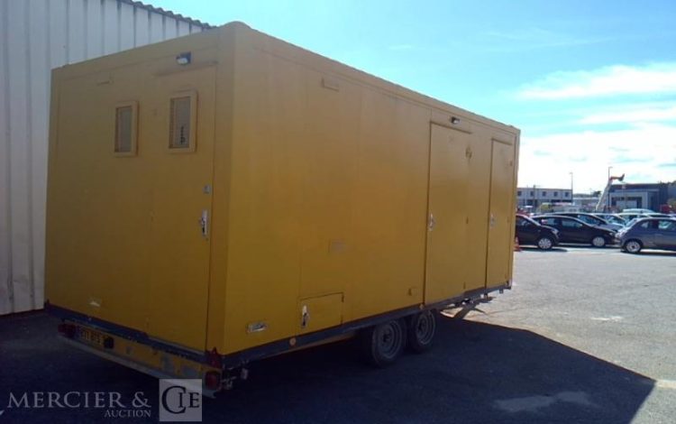 COURANT REMORQUE ABRI DE CHANTIER 2 ESSIEUX PTAC 2.5T JAUNE EH-581-HB