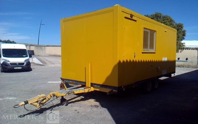 COURANT REMORQUE ABRI DE CHANTIER 2 ESSIEUX PTAC 2.5T JAUNE EH-581-HB