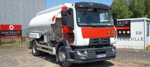 RENAULT CITERNE D19 HIGH P4X2 280E6 13500L – PTAC 19 TONNES –  DIESEL – 170381 KMS BLANC EK-079-DL