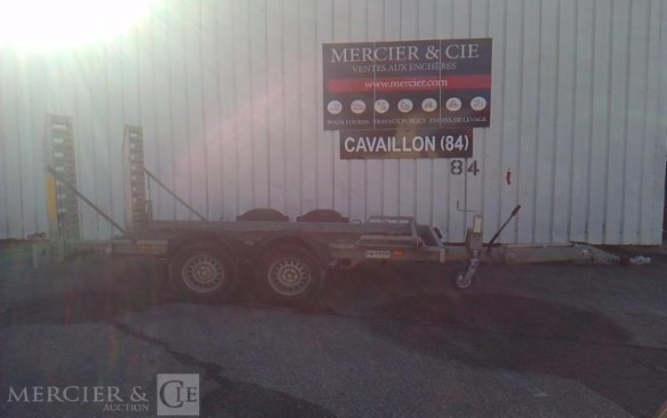 HUBIERE REMORQUE PORTE ENGIN 2 ESSIEUX PTAC 3500KG ALU EV-745-XM