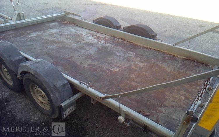 HUBIERE REMORQUE PORTE ENGIN 2 ESSIEUX PTAC 3500KG ALU EV-745-XM