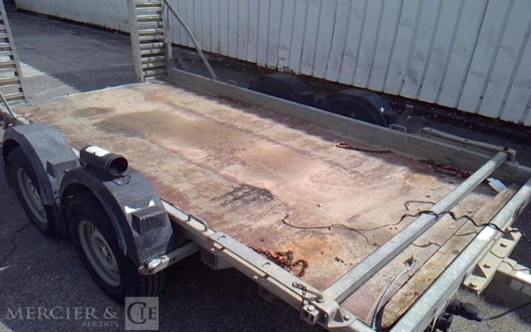 HUBIERE REMORQUE PORTE ENGIN 2 ESSIEUX 3500KG ALU FE-407-SD