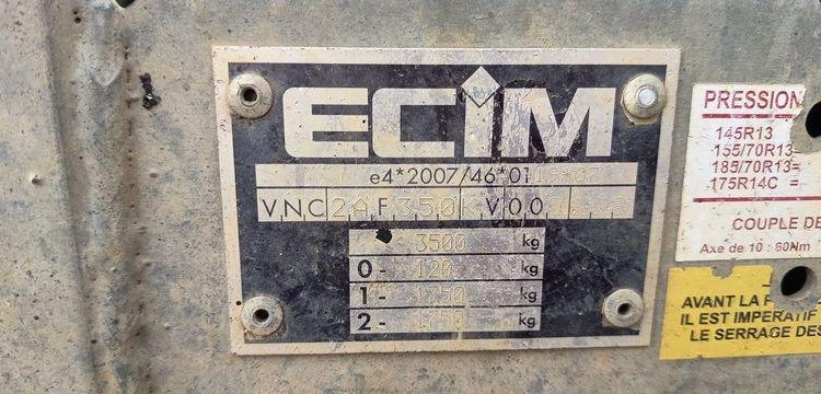 ECIM REMORQUE PORTE ENGIN 2T8  FF-967-DM