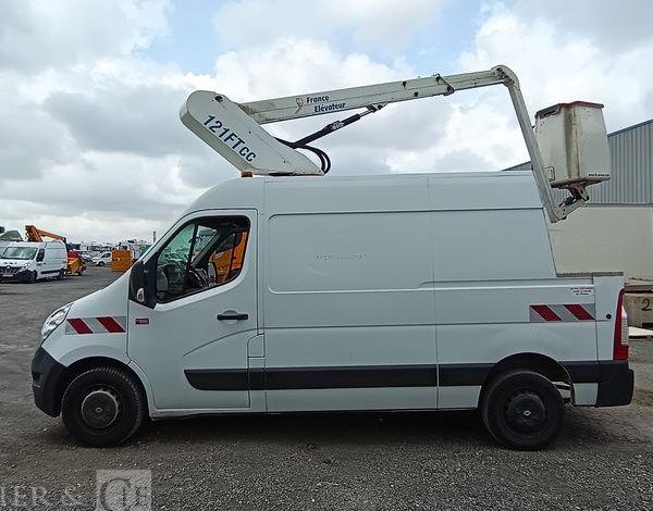 RENAULT MASTER NACELLE FRANCE ELEVATEUR 12 M 1147 HEURES  DIESEL – 151102 KMS – AN 2019 BLANC FK-669-GF