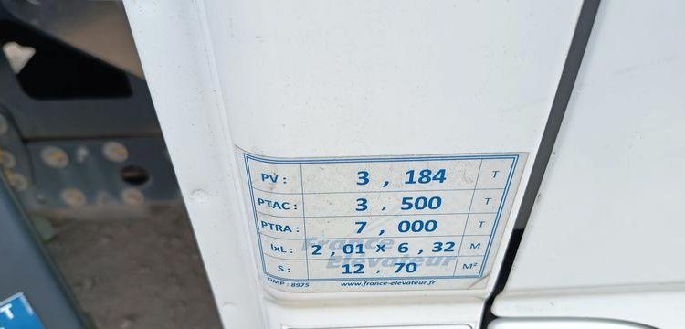 IVECO DAILY 35S14 NACELLE FRANCE ELEVATEUR 141TLE – 12 METRES – DIESEL – 500 HEURES BLANC FT-331-NQ