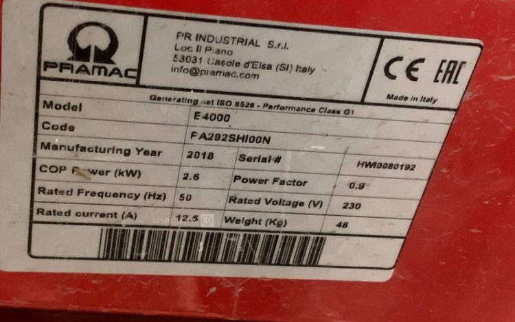 PRAMAC E4000  22MAM82025