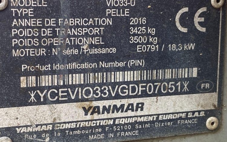 YANMAR VIO33-U  232653