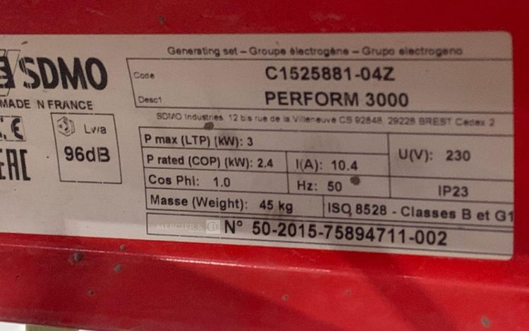 SDMO PERFORM 3000  58MAM82025