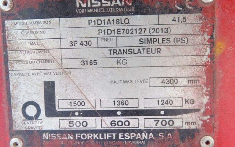 NISSAN P1D1A18LQ  113499