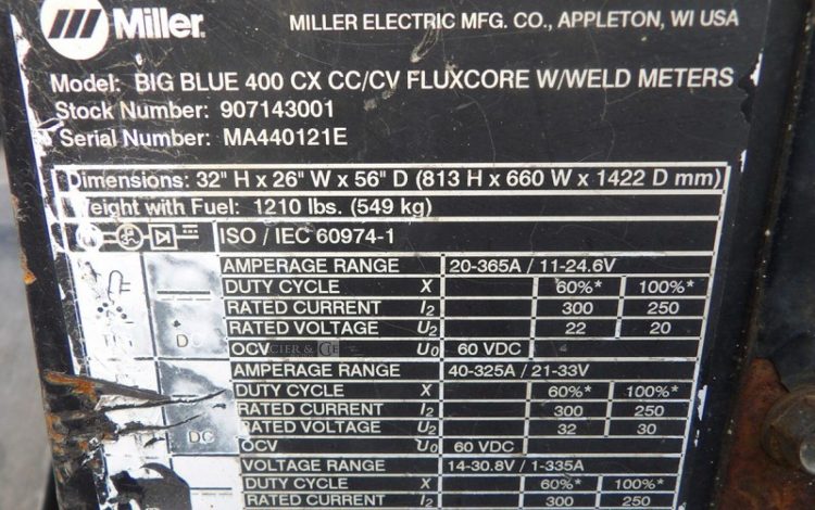 MILLER BIG BLUE 400 CX CC  GSA748204