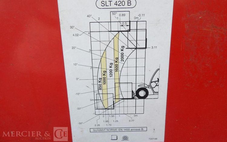 MANITOU CHARIOT TELESCOPIQUE SLT 420 B  2T  4289H AN2007 ROUGE 233543