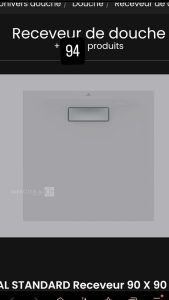 autre Receveur de douche de 90cm x 90cm, marque Ideal Standard , sans siphon  85