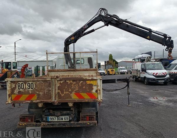 MITSUBISHI CANTER BENNE AVEC GRUE HIAB MODELE XS BLANC 997BDW69
