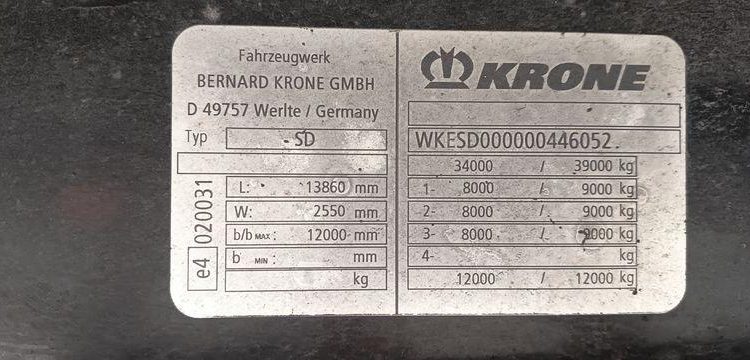 KRONE SEMI REMORQUE BACHEE  AX-069-CC